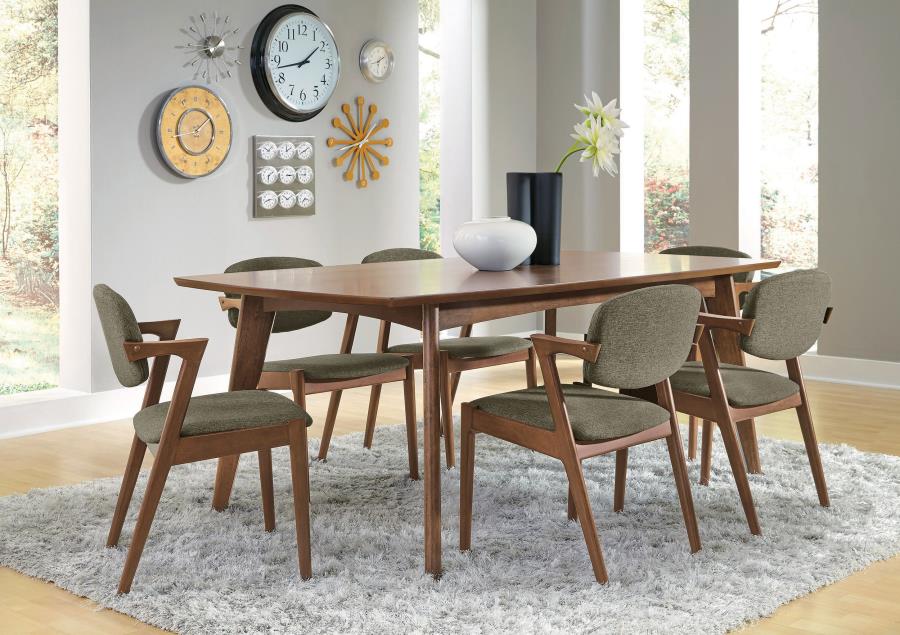7-piece Rectangular Dining Table Set Dark Walnut $1249.99+TX
