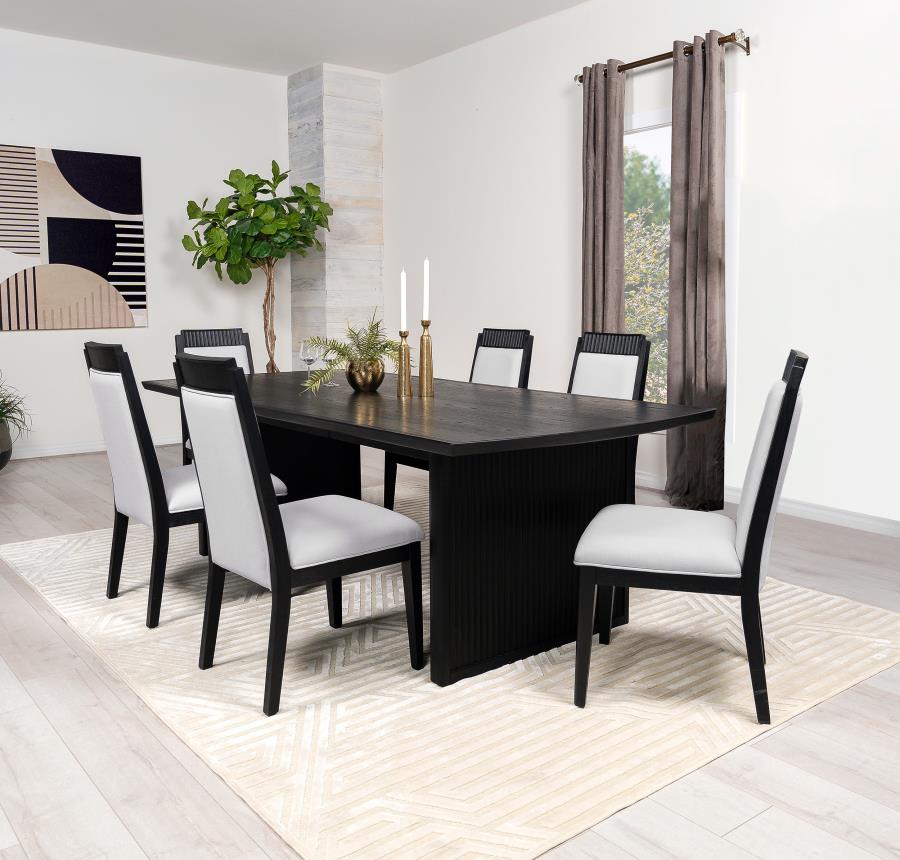 7-piece Extension Leaf Dining Table Set Black $2119.99+TX