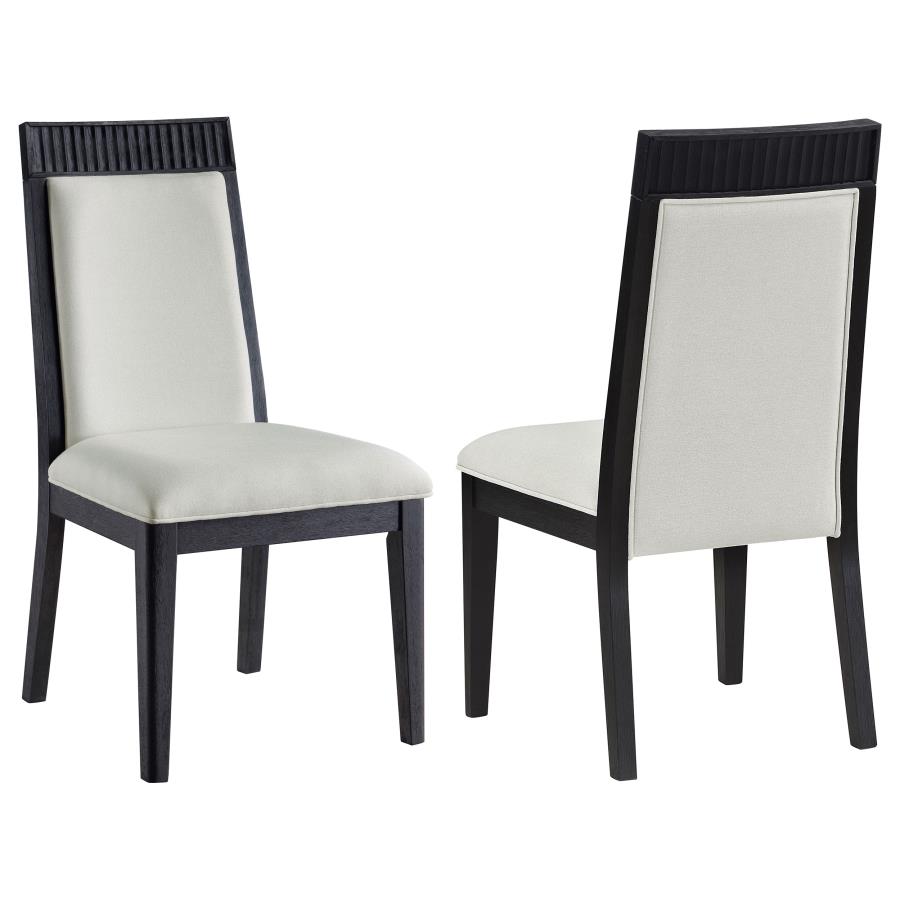 Dining Side Chair Ivory and Black (Set of 2) $359.99+TX(Set Of 2)