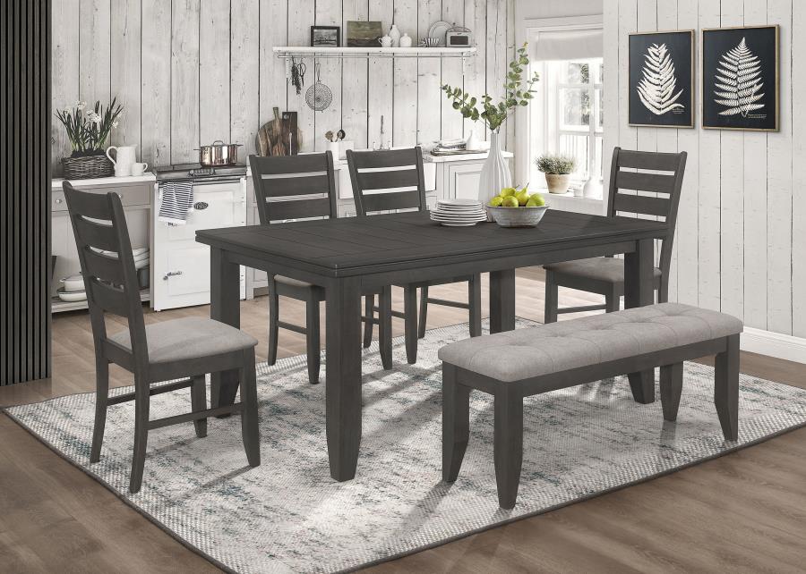 6-piece Rectangular Dining Table Set Dark Grey $959.99+TX