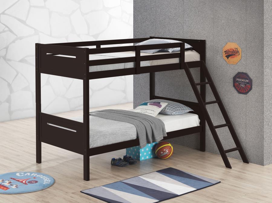 Wood Twin Over Twin Bunk Bed Espresso $459.99+TX