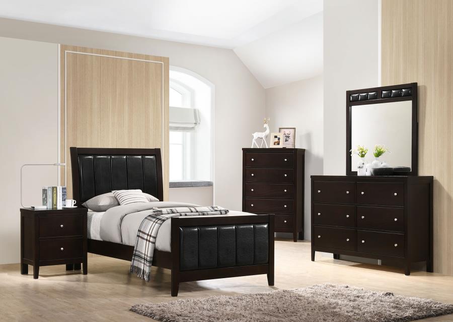 Wood Twin Panel Bed 