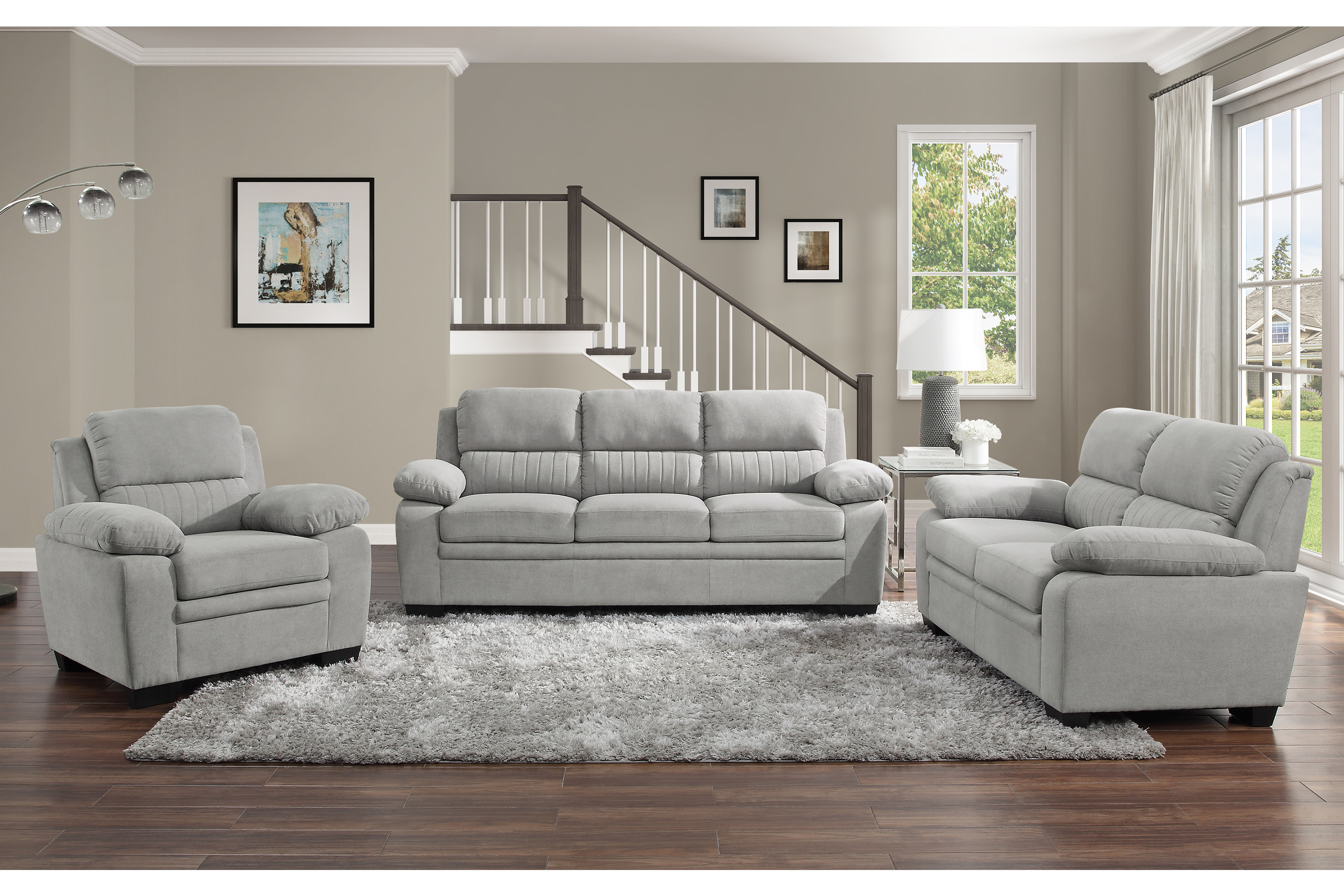 Gray Textured Sofa 