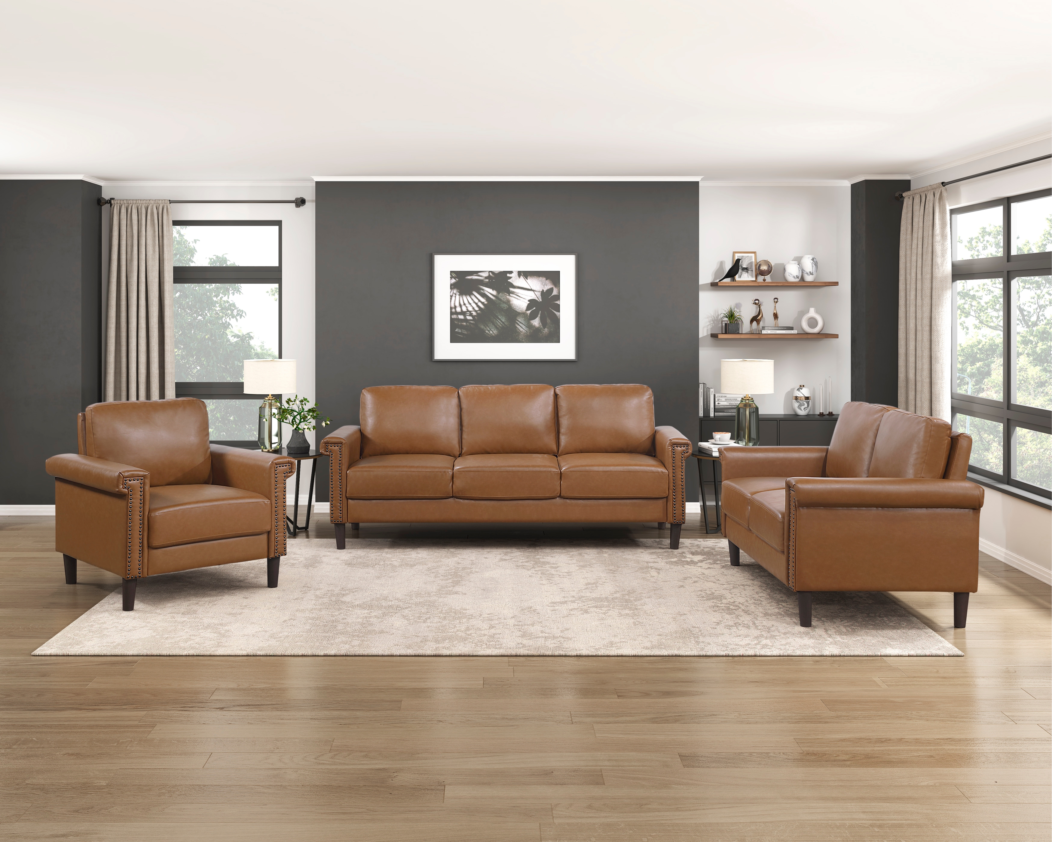Brown Faux Leather S